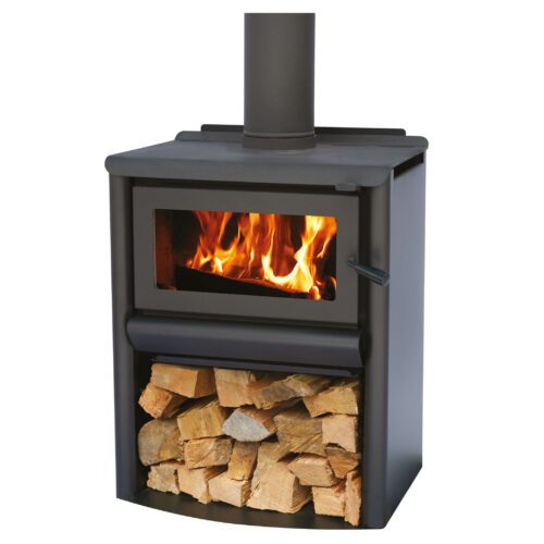 Masport Ravenhall Steel Freestanding Wood Fire with Wood Stacker ...